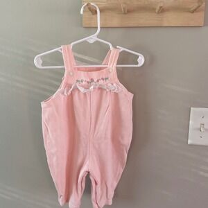 3/6m vintage pink overalls
